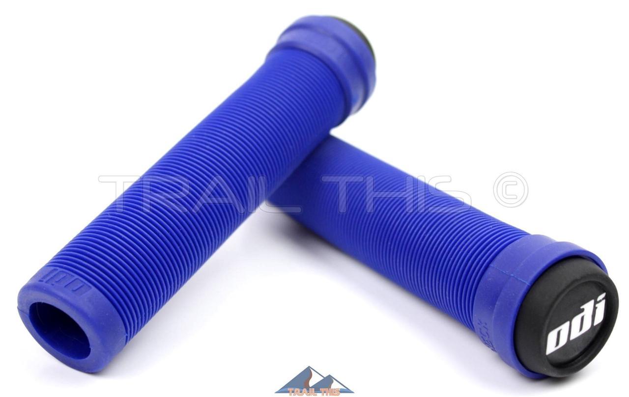 ODI Soft Flangeless Blue Longneck Grips Softies for BMX Bikes & Scooters 135mm