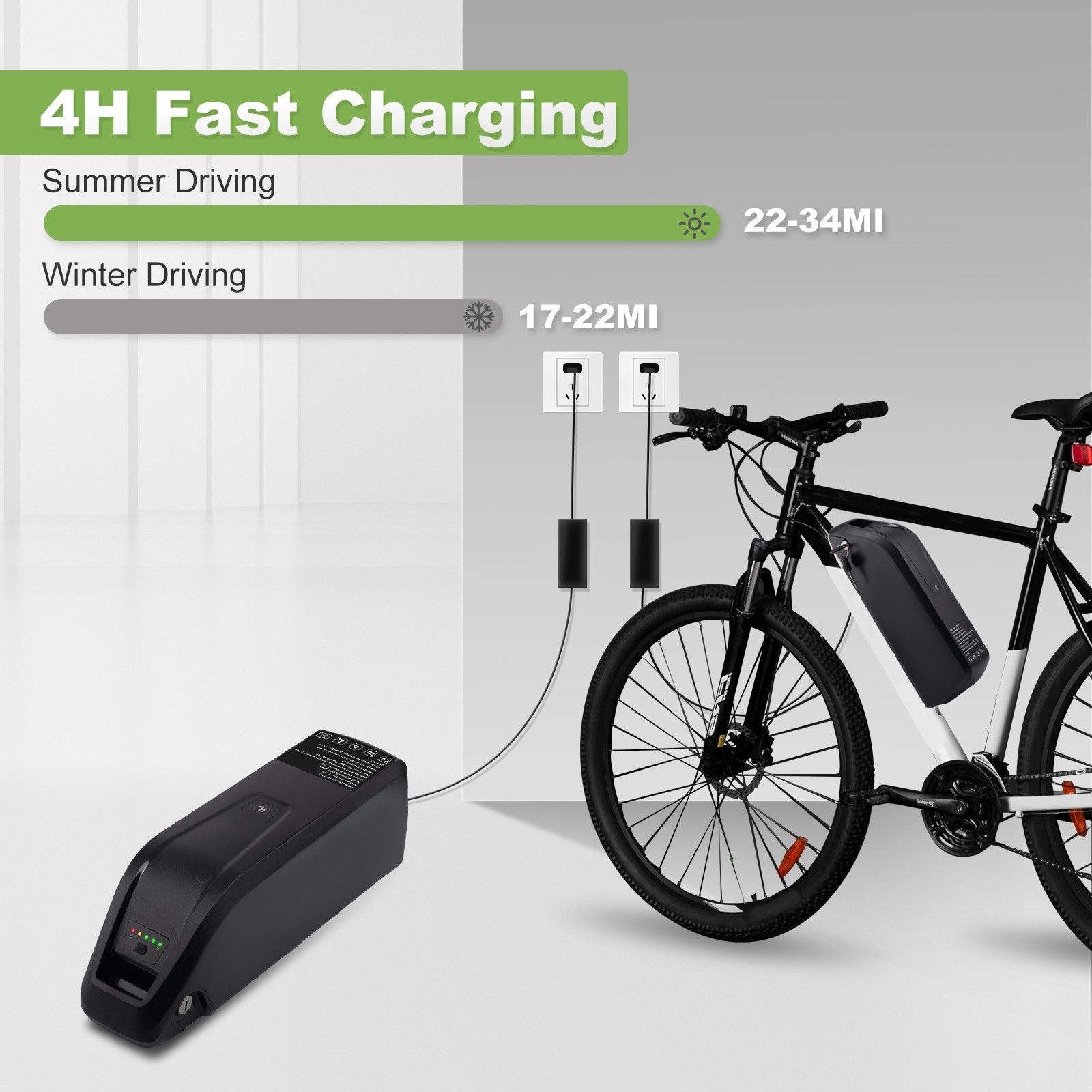 UUG 36V 20Ah Lithium Ebike Battery for Electric Bike Battery ≤1200W Motor 4Pin