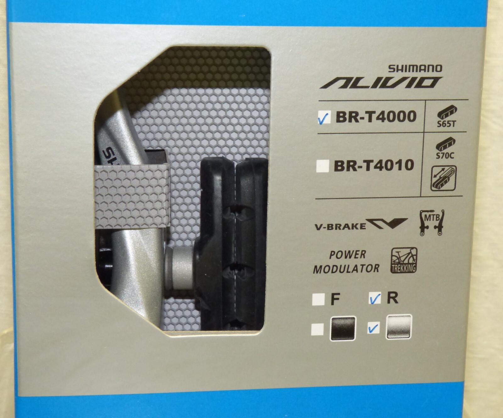 New SHIMANO Alivio REAR V-Brake BR-T4000 Silver NIB S65T
