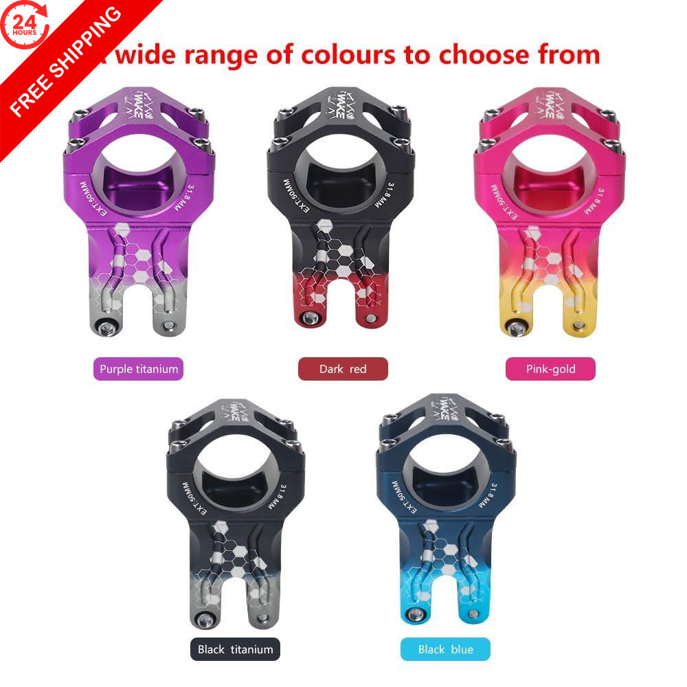 CYSKY Bike Stem 31.8 50mm MTB CNC Precision x 50mm, Black & Blue