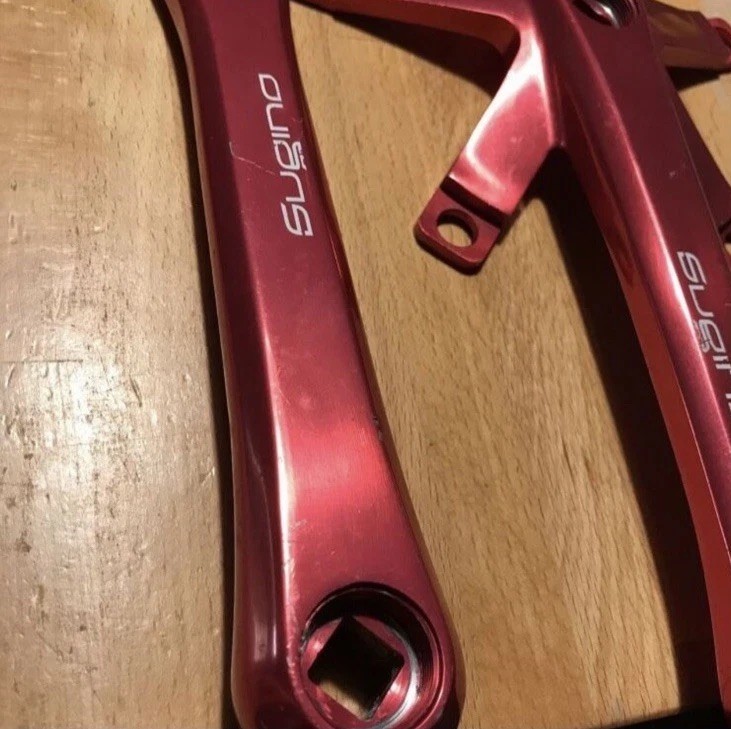 Sugino 75 Crankset RARE RED DISCONTINUED Anodized Rare Limited Edition Track NJS