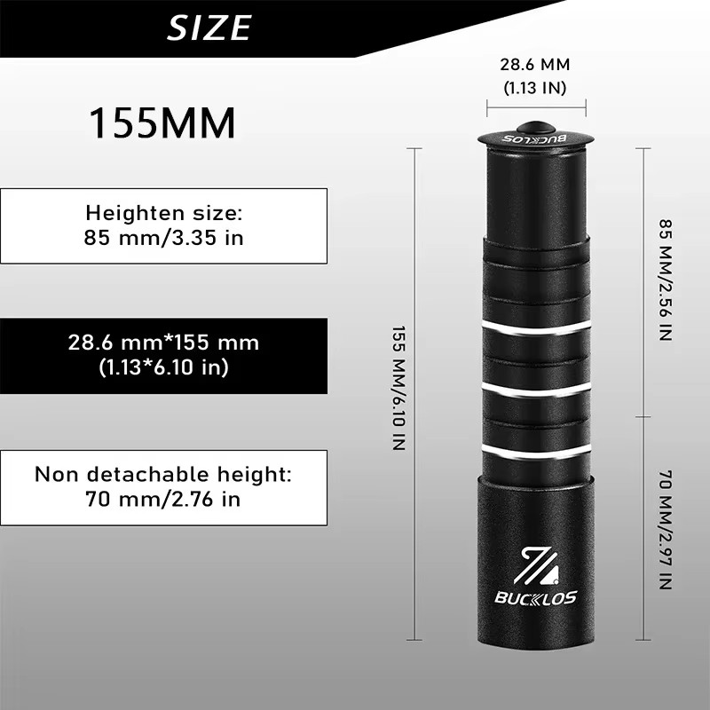 Bike Stem Height Extender 28.6mm Aluminum Handlebar Riser 100-210mm MTB Road
