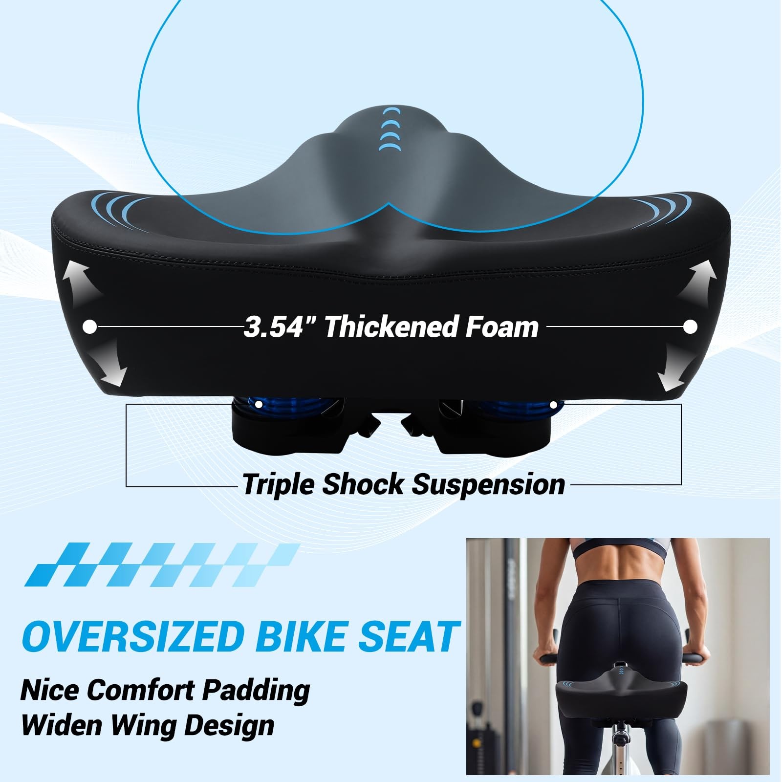 2026 New Ultra-Wide Oversized Bike Seat Cushion for Men & Women, Comfort Memo…
