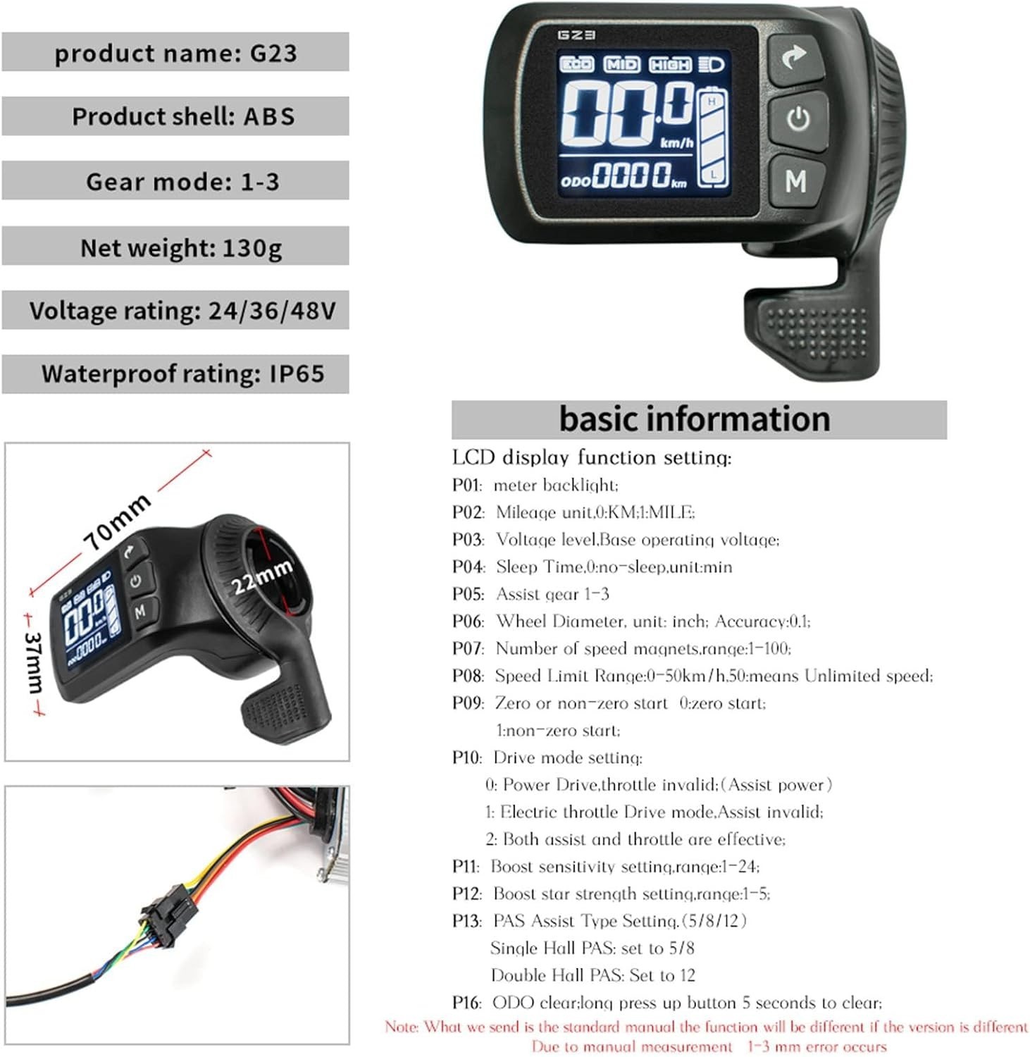 24V 36V 48V Ebike Controller Kit 500W 25A Brushless Motor Controller and Ebik…