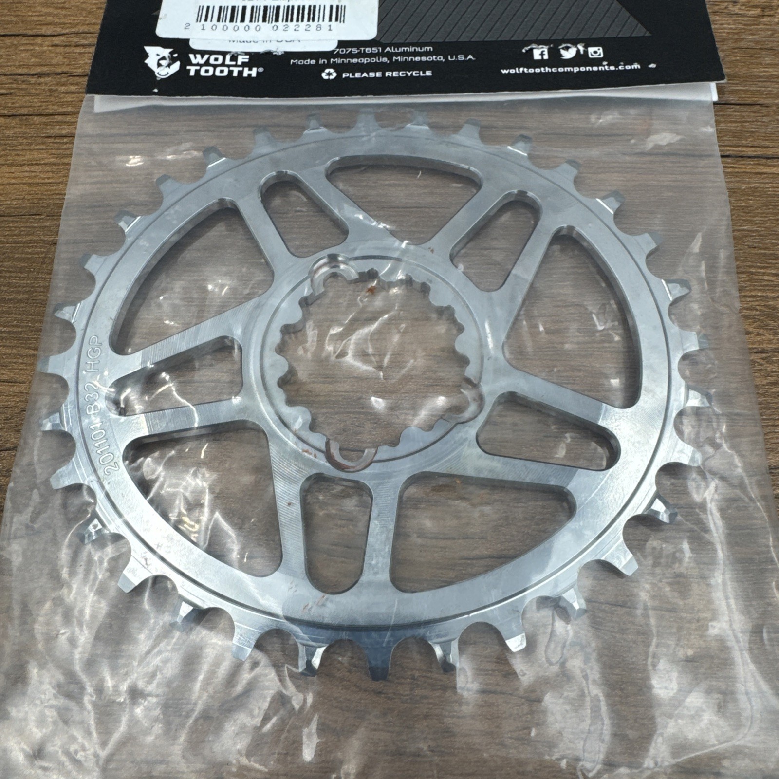 Wolf Tooth Elliptical Direct Mount Chainring – 32t, SRAM Direct, Boost, Nickel
