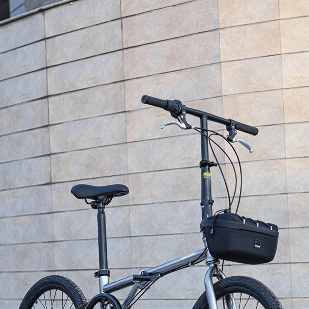 Black Folding Bike Handlebar Bag EVA Hard Shell Front 27 cm x 14 cm x 14 cm