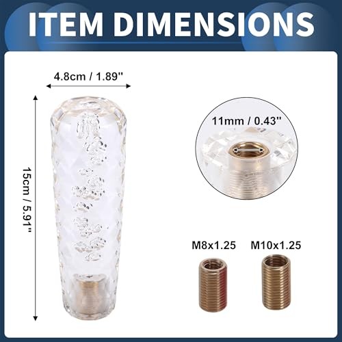 Car Shift Knob Universal for Automatic and Manual Vehicle Gear 15cm White