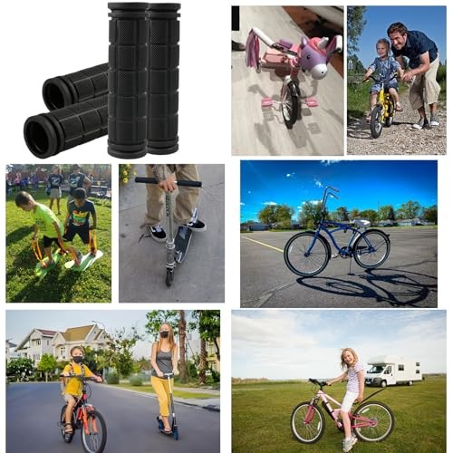 Bike Handlebar Grips 2 Pairs,Kids Non-Slip-Rubber Bicycle Handlebar Grips,
