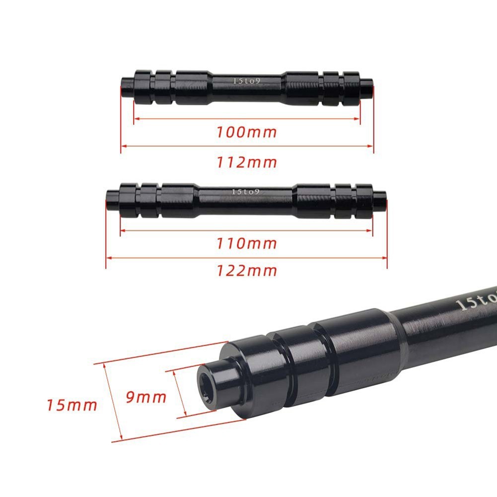 Bicycle Thru Axle Adapter 1215mm to 9mm QR for MTB Road Bike Front Rear