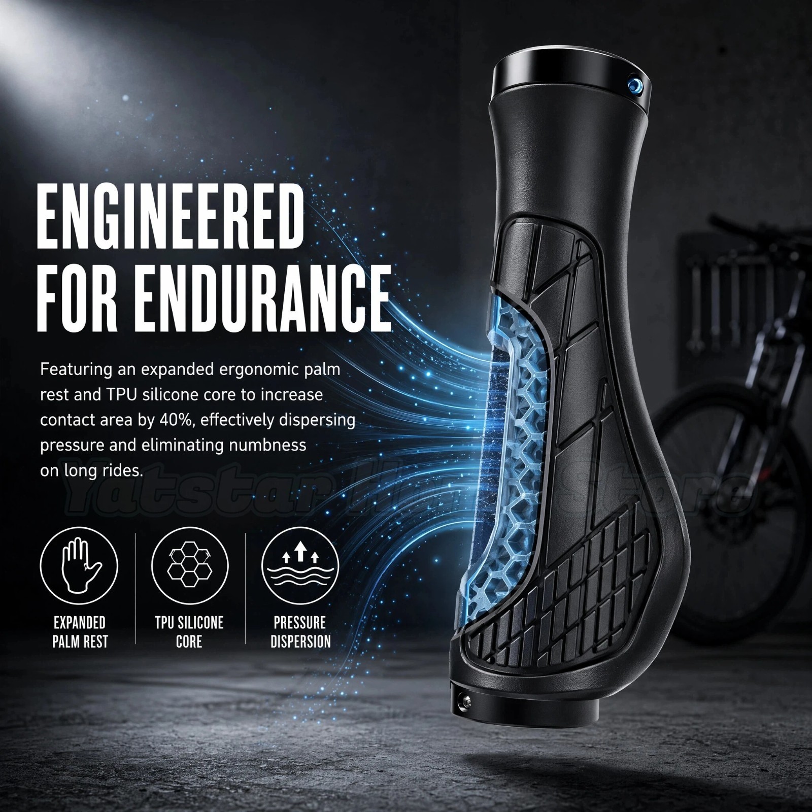 Bike Grips Rubber Mountain Bicycle MTB Handlebar Ergonomic Cycling Lock – USA