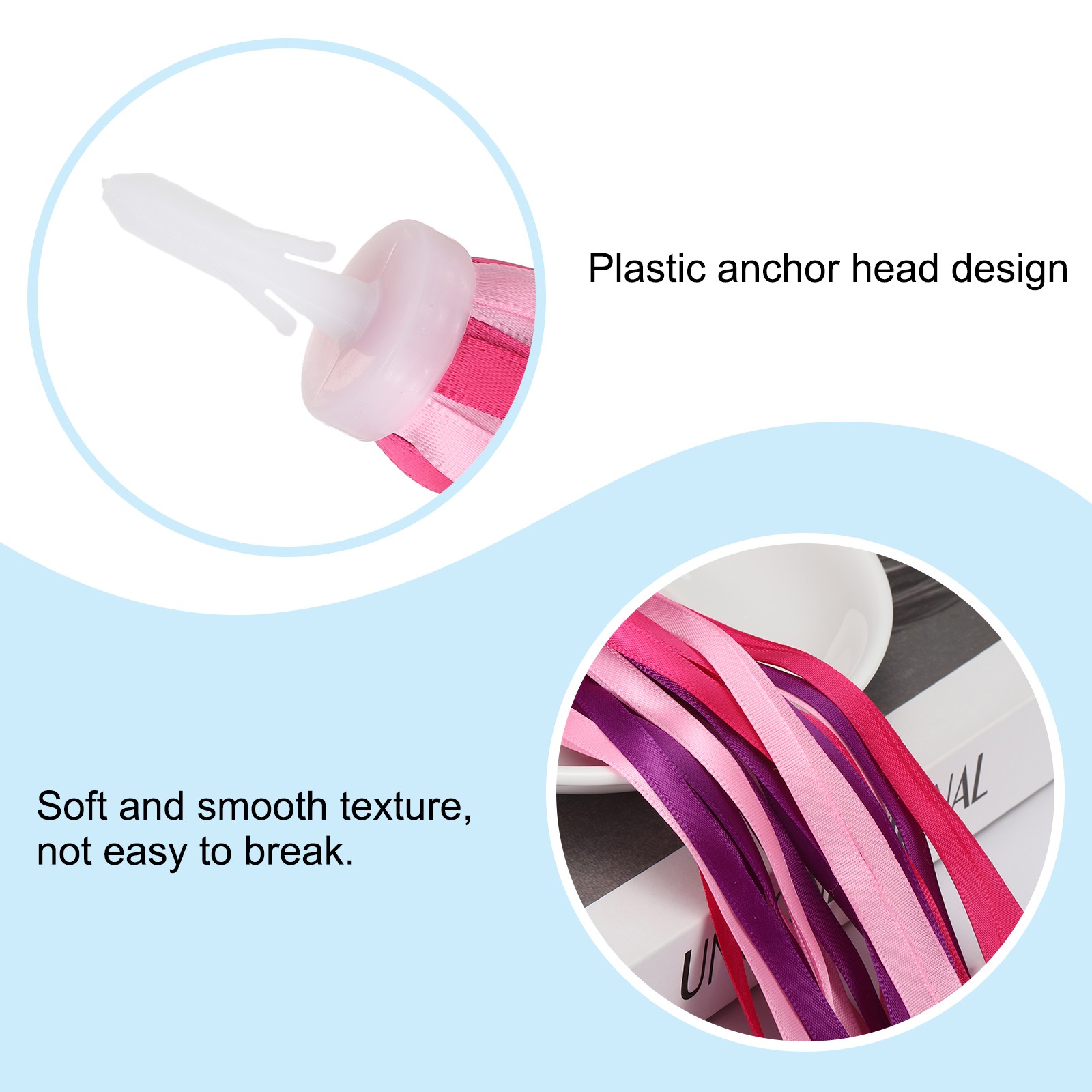 Bike Streamers Scooter Handlebar Tassels Grips Ribbon Pink Purple
