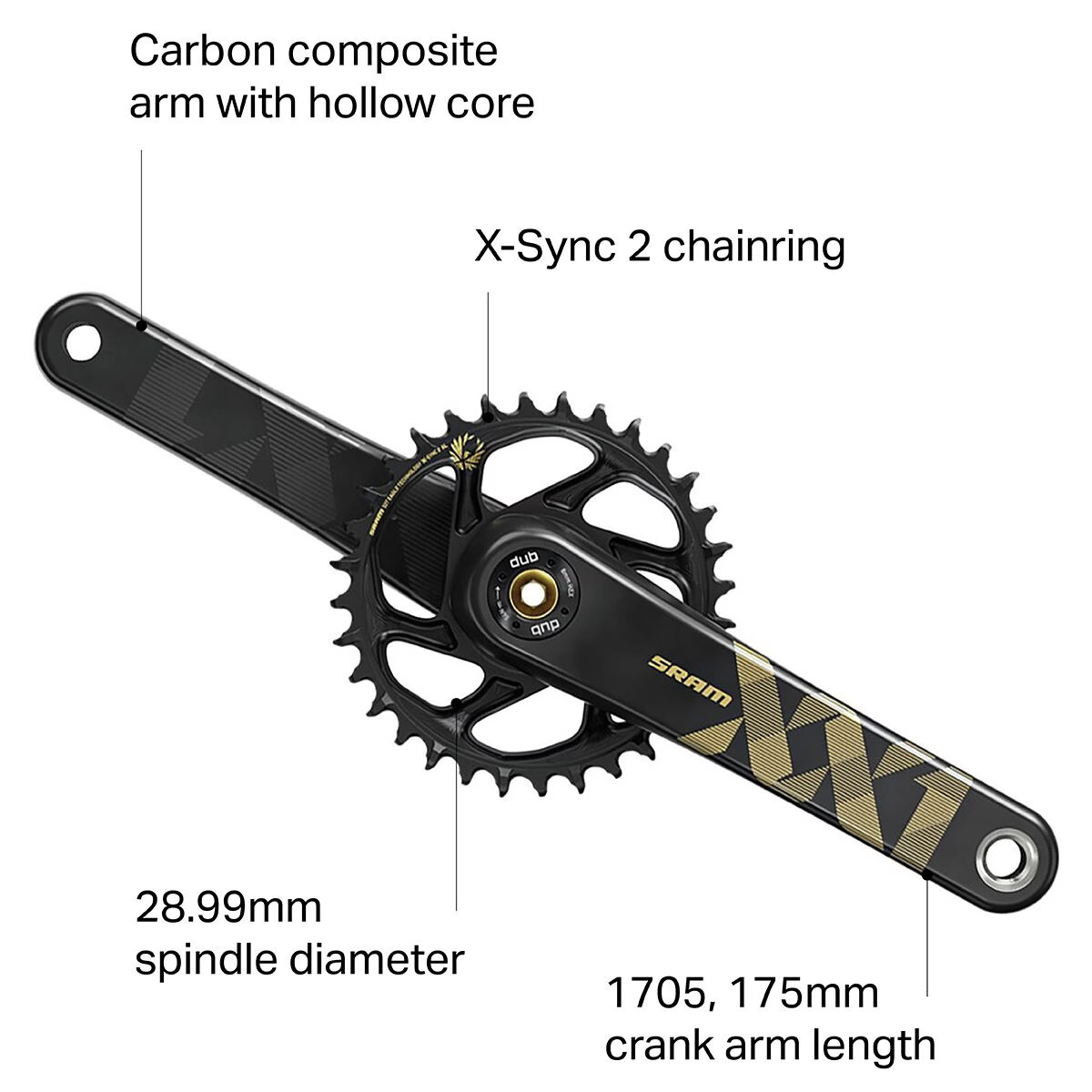 SRAM XX1 Eagle DUB SL Crankset – Boost