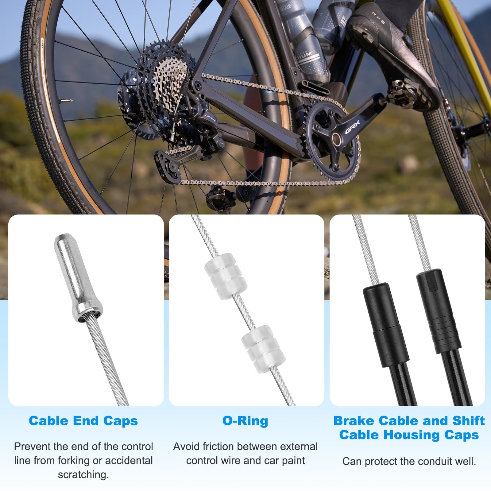 MTB Bike Brake Shift Cable Kit Stainless Steel 6pc Replacement Universal 4 Brake
