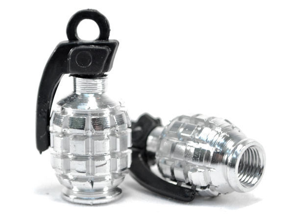 Grenade Aluminum Tire Valve Caps Bike Universal Car Motorcycle One pair H VS01