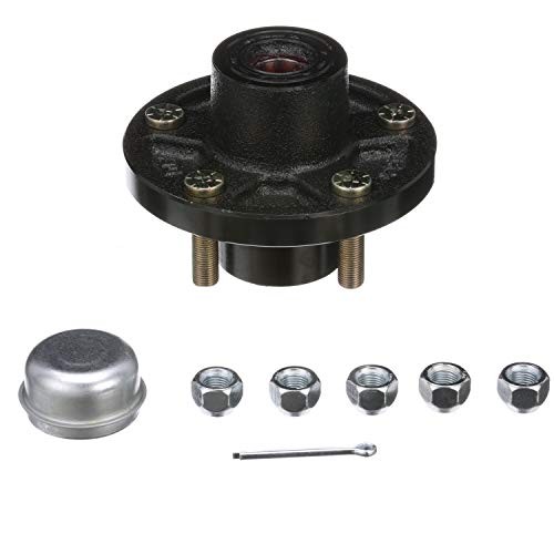 Trailer Wheel Hub, 1 in. Axle, 4 Lug, Galvanized, 5 Lug One Size Painted