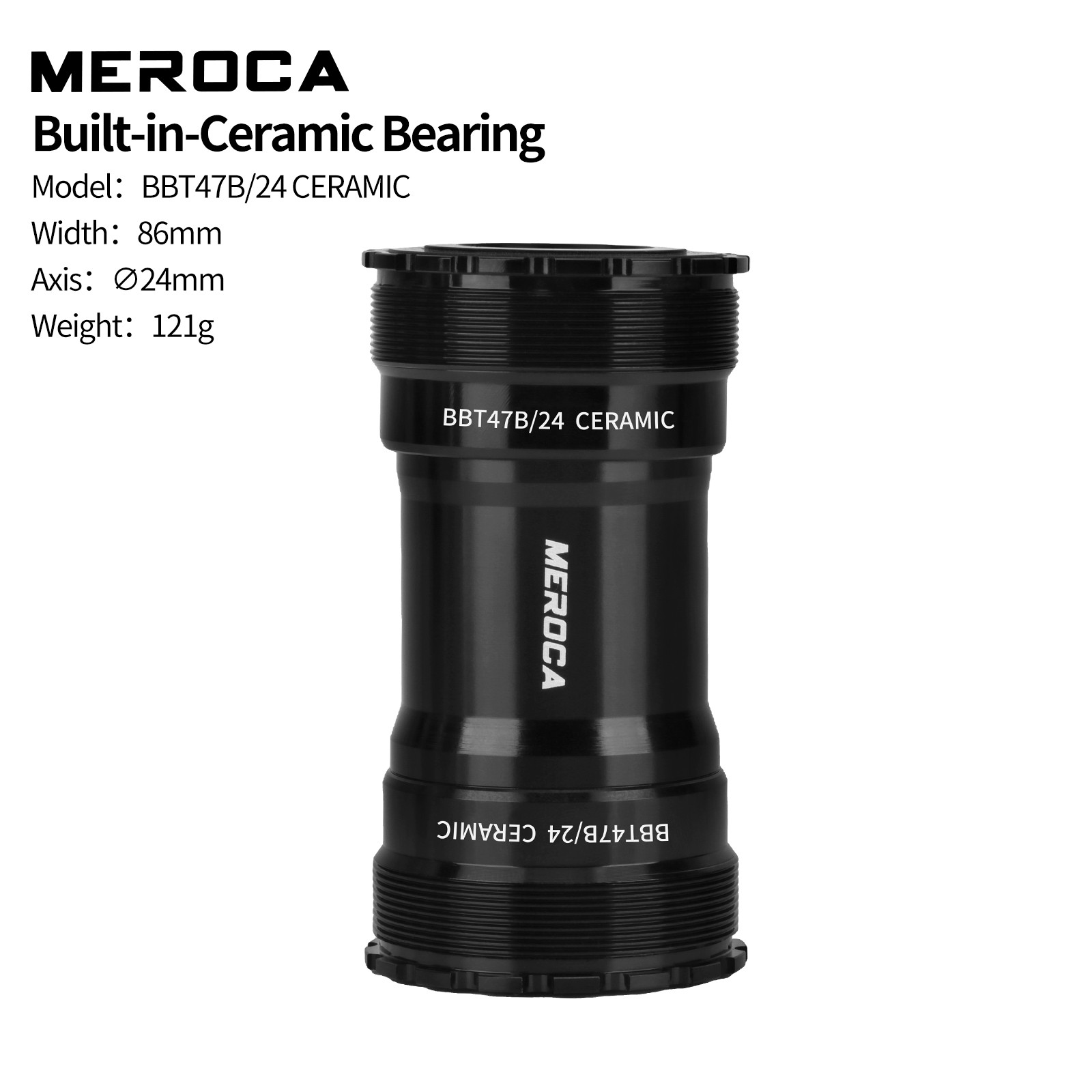 T47 Bottom Bracket 24mm Ceramic/Steel Bearings External/Internal BB68/73 BB86