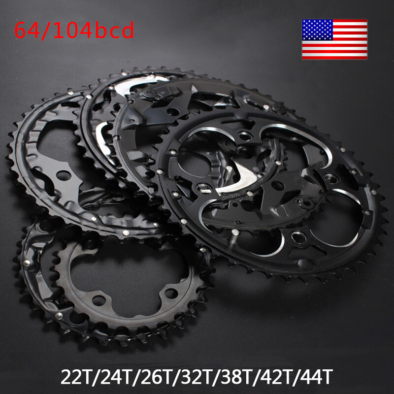 Bike Chainring 22/24/26/32/38/42/44T Single/Double/Triple Speed 104/64bcd Round