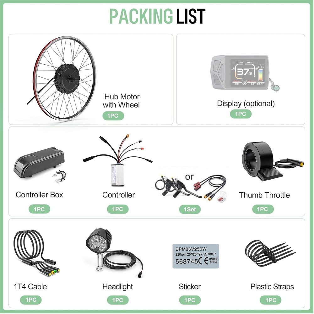 48V 500W Bafang REAR 20″26″27.5”700C Wheel Hub Motor DIY Ebike Conversion Kits