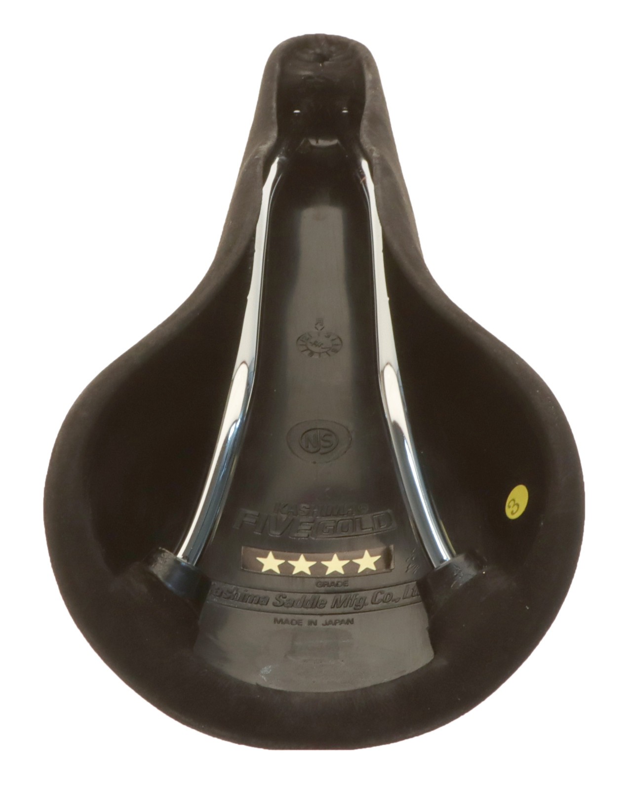 Kashimax Five Gold 7P Saddle NJS 30mm Rails Black Suede Leather NEW NOS