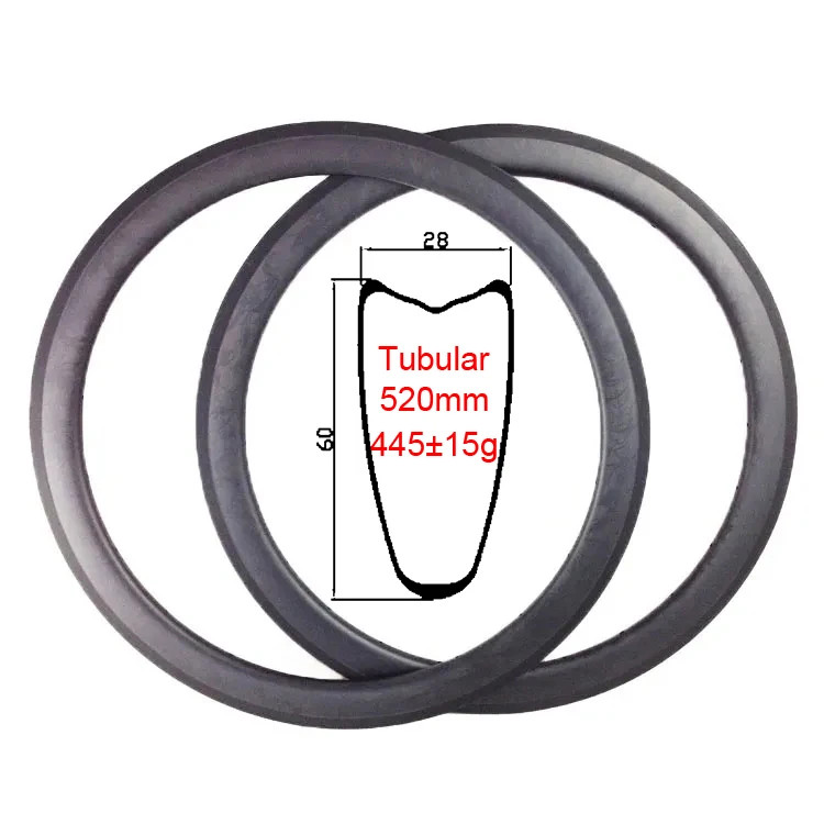 700C 60mm Depth Road Bicycle Cycling Carbon Rims Disc /V Brake Tubular Rings