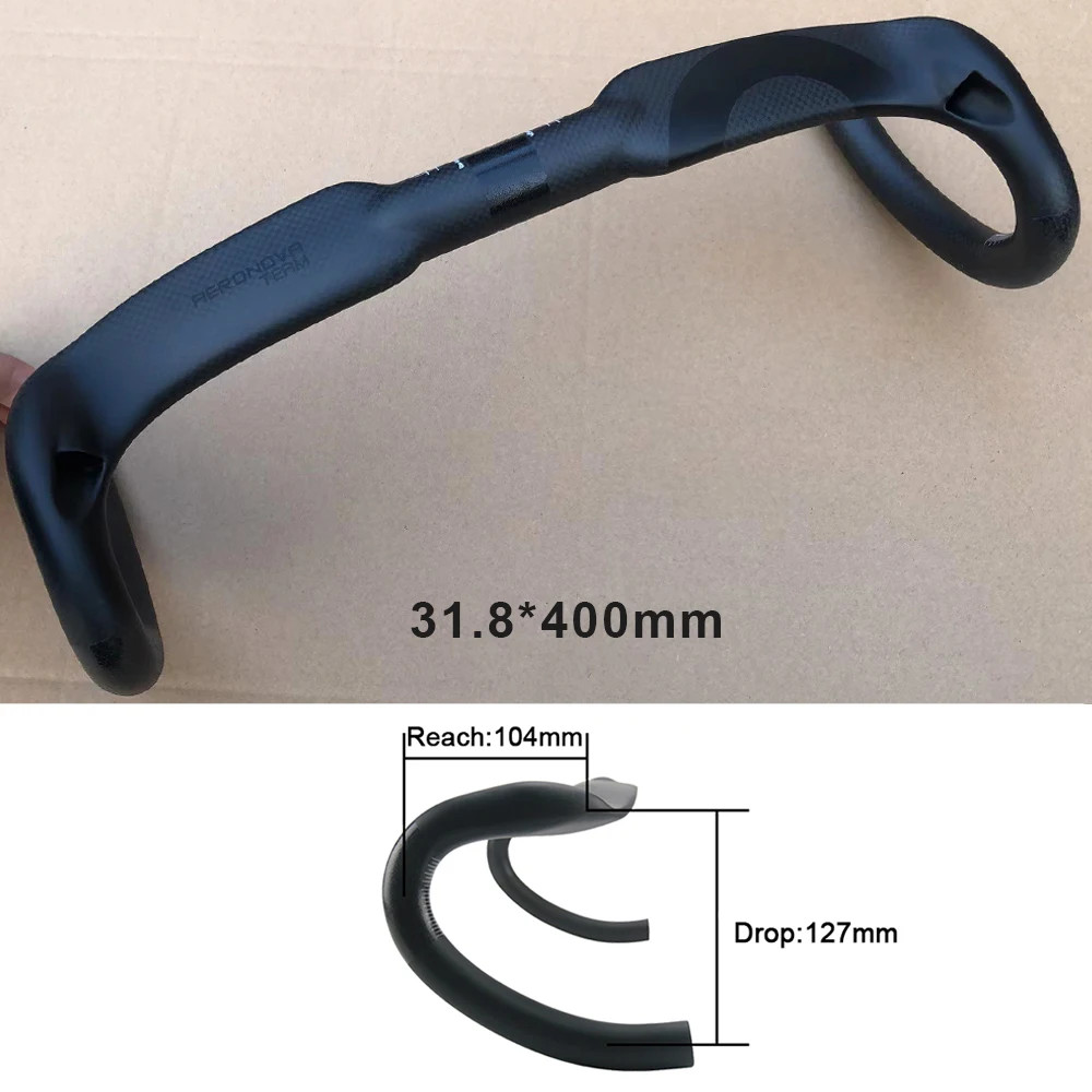 Carbon Fiber Handlebar Racing Bike Bent Bar 31.8mm Inner Routing 400/420/440mm
