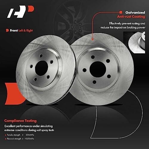 12.43 inch (316mm) Disc Brake Rotors Compatible with Select Ford Front Vented