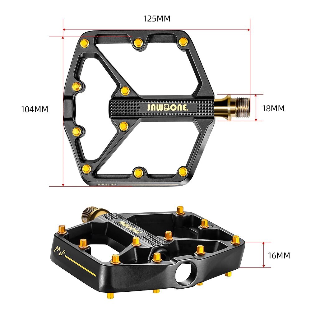 MTB Bicycle Flat Pedals Mountain Bike Pedals Aluminum 9/16 in DU Sealed Bearing