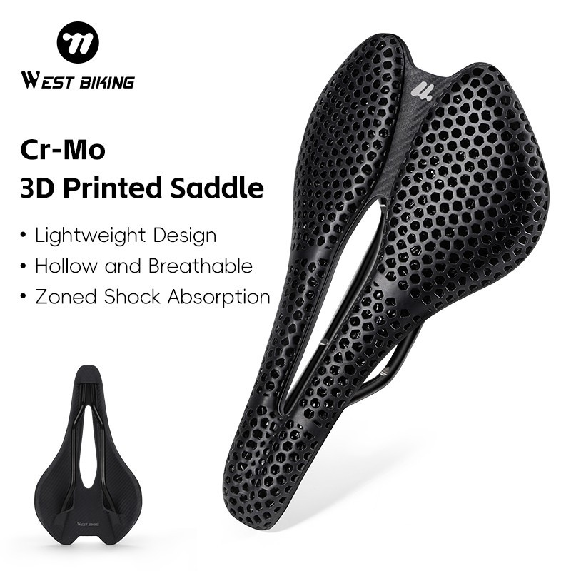 WEST BIKING 3D Printed Nylon Bicycle Saddle Hollow Racing Bike Seat Cushion