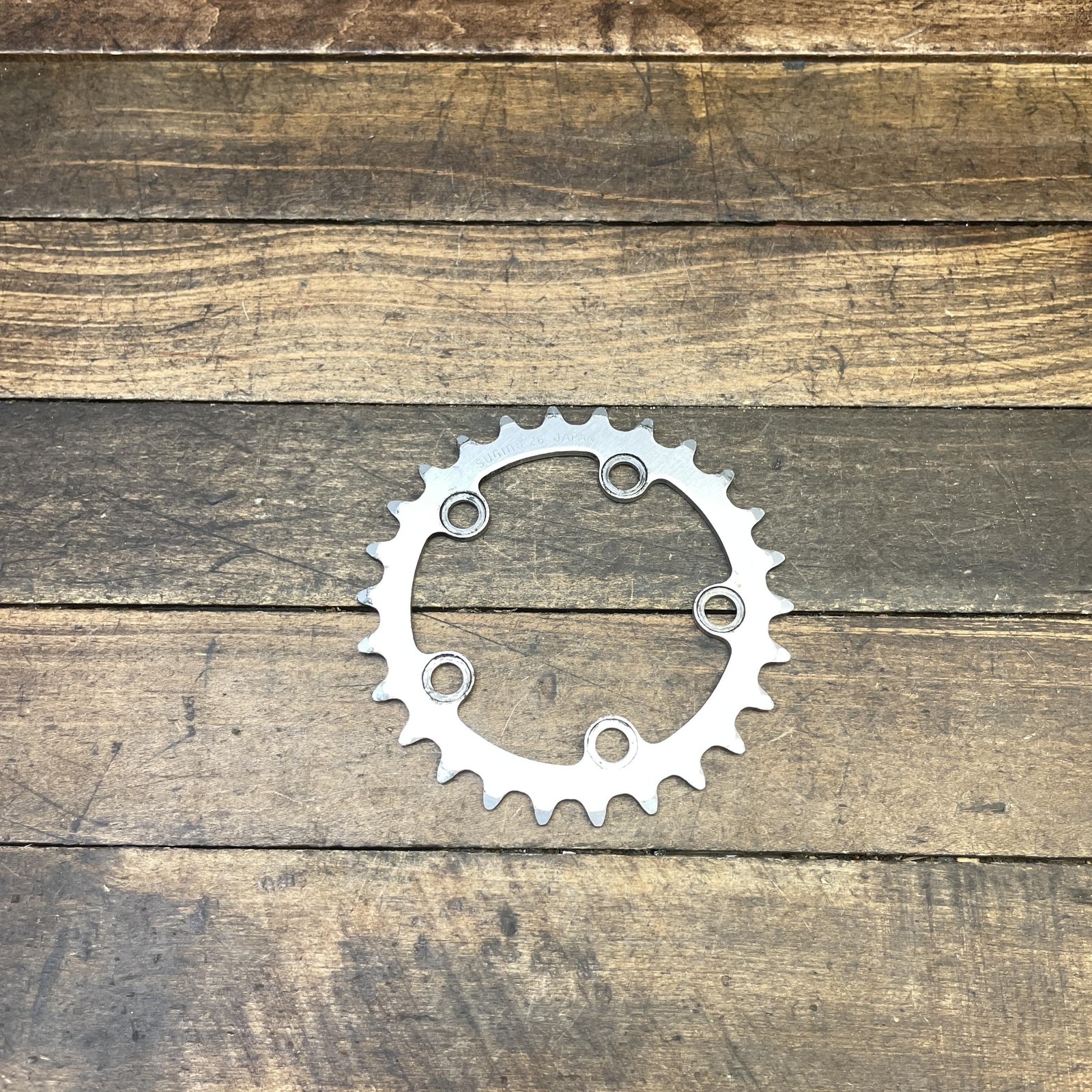 Vintage Sugino 26T Chainring 26 Tooth 74 BCD 5-Arm 80s Japan MTB Inner Ring AL