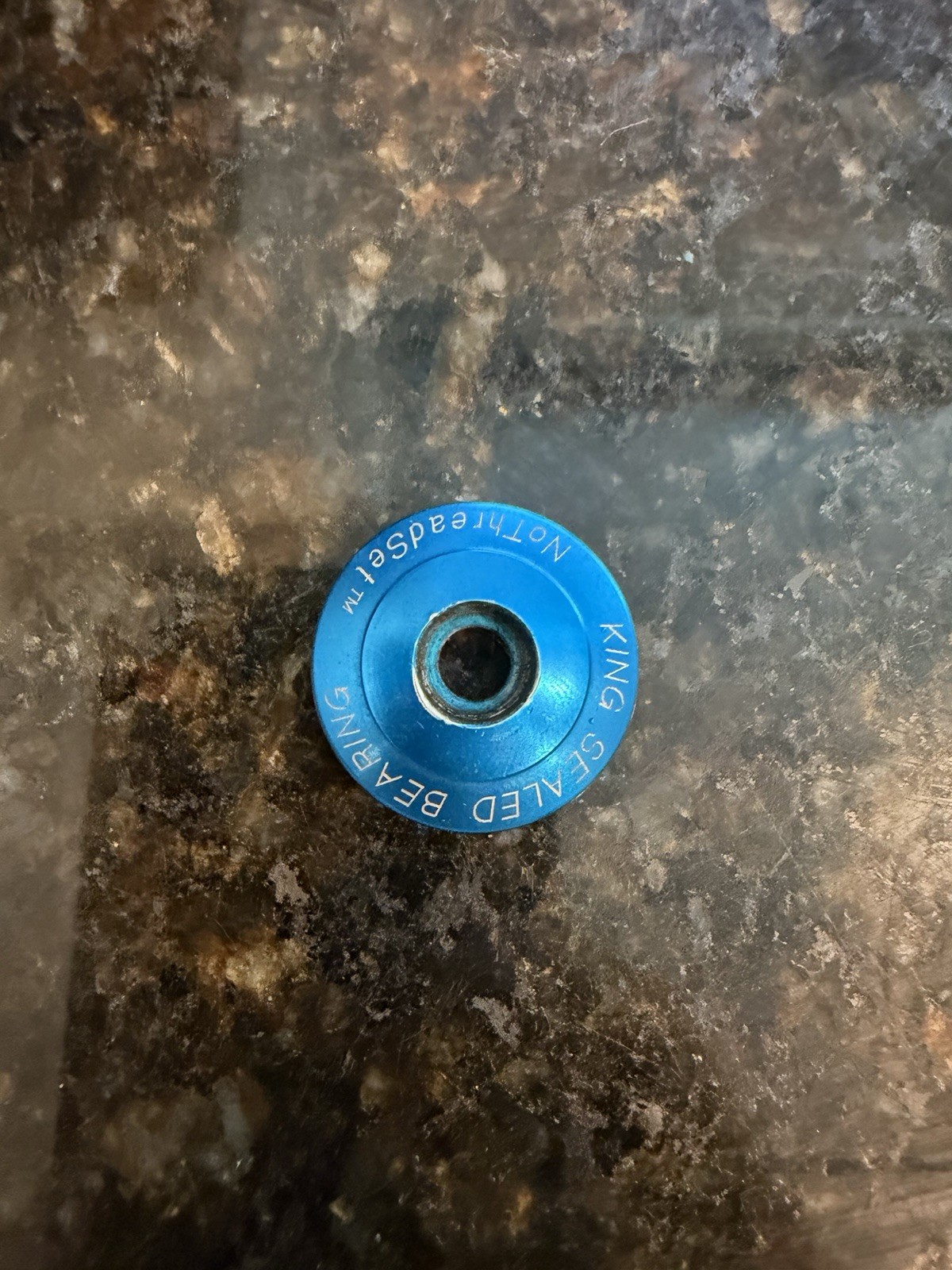 Chris King NoThreadSet Top Cap Bolt 1″ Vintage Threadless Blue