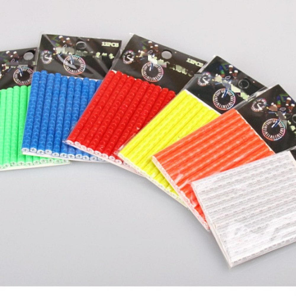 12 PACK OF SPOKE REFLECTORS 2.75″ LONG SAFETY STRIPS FOR Cycling Bikes Bicycles