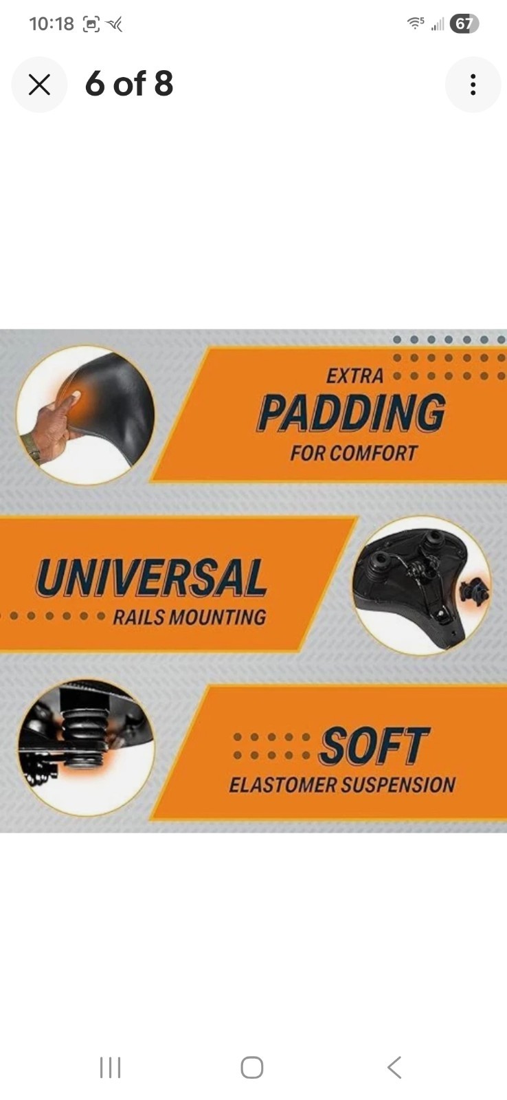 Bikeroo Wide Cruiser Saddle-Comfort Seat-Steel Spring Suspension-Memory Foam