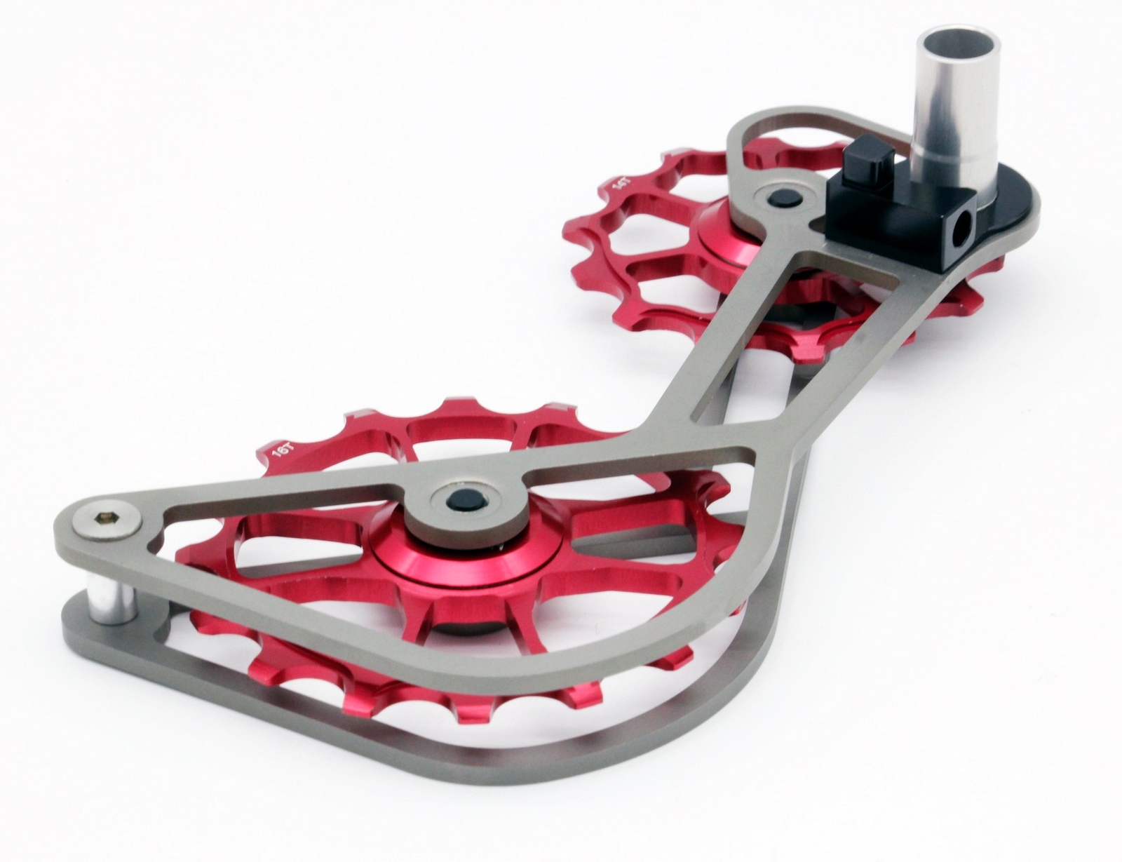 SwishTi Road Cycle Oversized Pulley Titanium Cage for Campy/Campagnolo Red