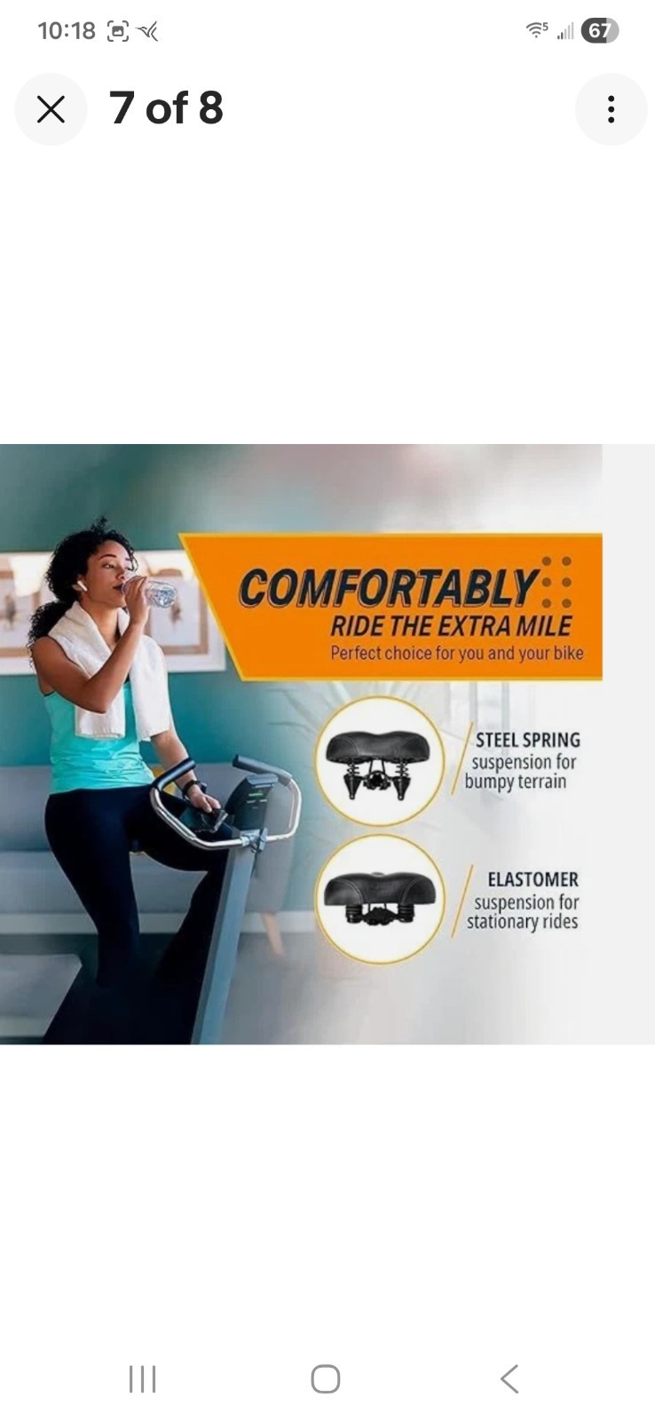 Bikeroo Wide Cruiser Saddle-Comfort Seat-Steel Spring Suspension-Memory Foam
