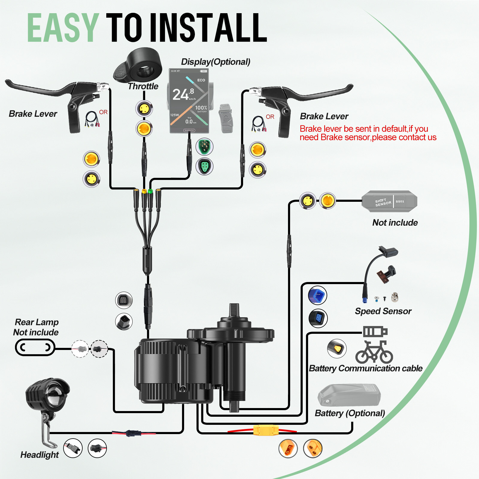 48V500W 68-73mm Bafang Electric Bike BBS Mid Motor DIY Ebike Conversion Kits
