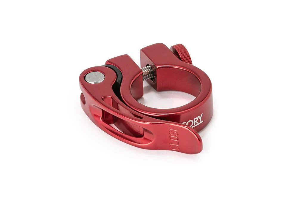 THEORY QUICKIE QUICK RELEASE SEAT CLAMP – QR BIKE SEAT CLAMP – RED