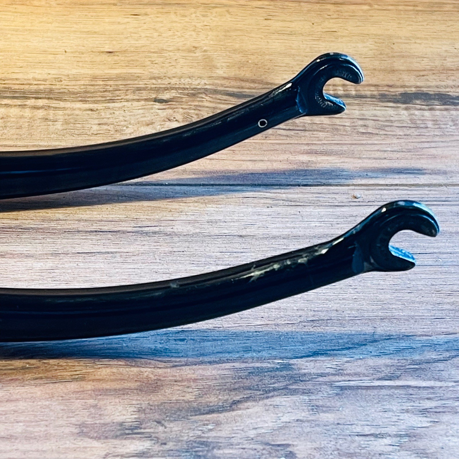 Vintage Tange 8E 700C Road Fork 1-Inch Threaded 131 Steerer Black Chromoly Steel