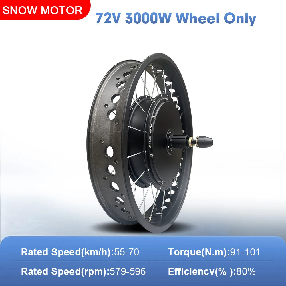 72V 3000W Ebike Bicycle Conversion Kit4.0 Rear Hub Motor Wheel Fat Tire 20 24 26