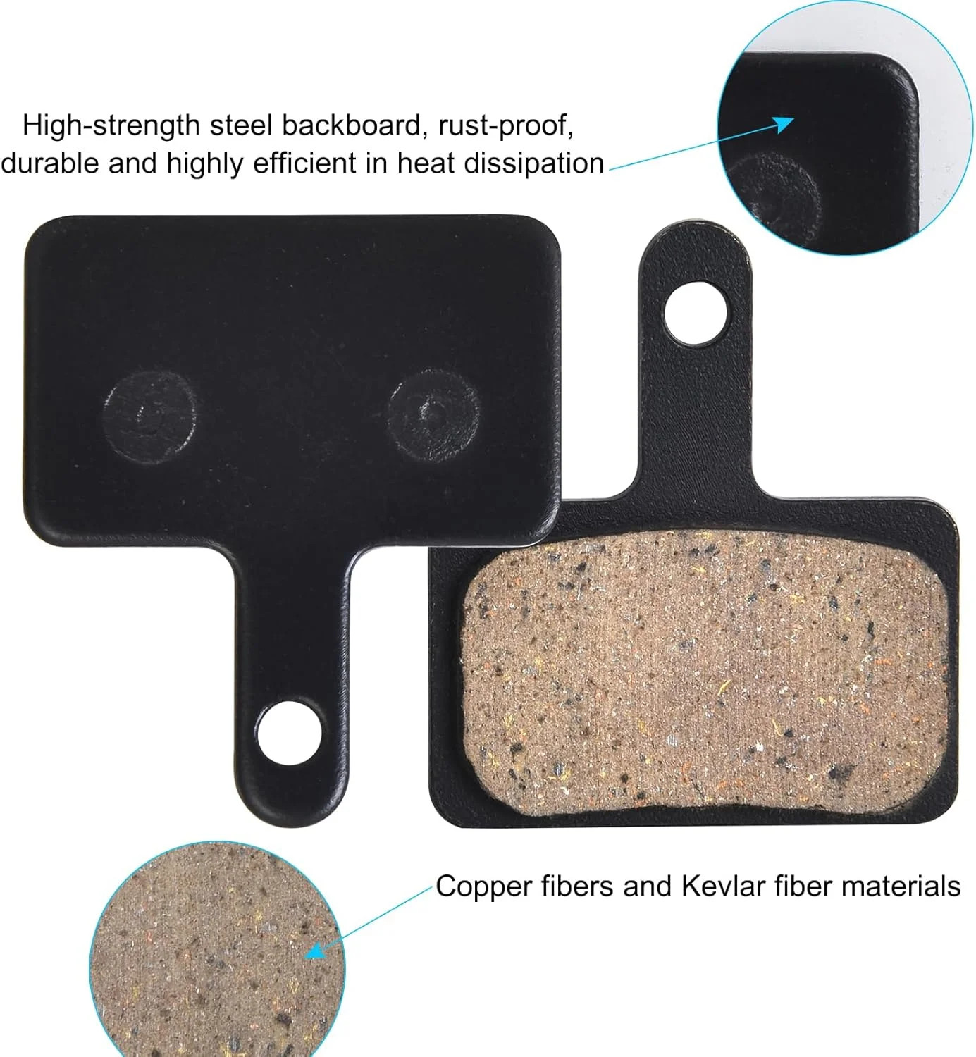 4 Pairs Bike Brake Pads, Resin Semi-Metal Bicycle Disc Brake Pads Ebike Brake