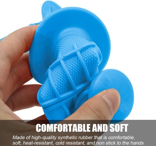 Motorcycle Hand Grips, 2PCS 7/8″ 22mm 24mm Non-Slip So Color: Style 2-Sky Blue