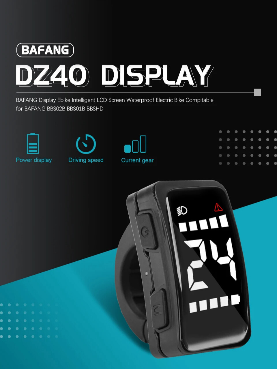 E-bike Display 24V 36V 48V 5PIN Female Waterproof Display for Mid Drive Motor