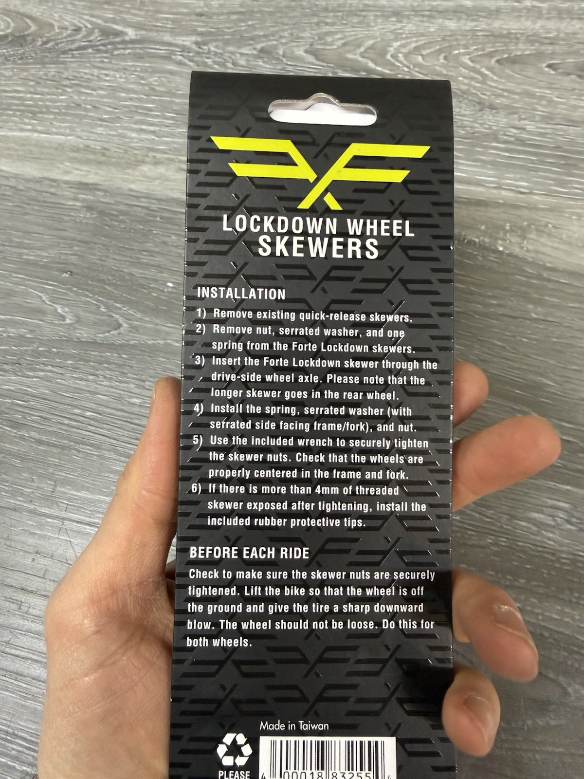 Forte Lockdown Bike Wheel Skewer Set with Wrenches 64 grams