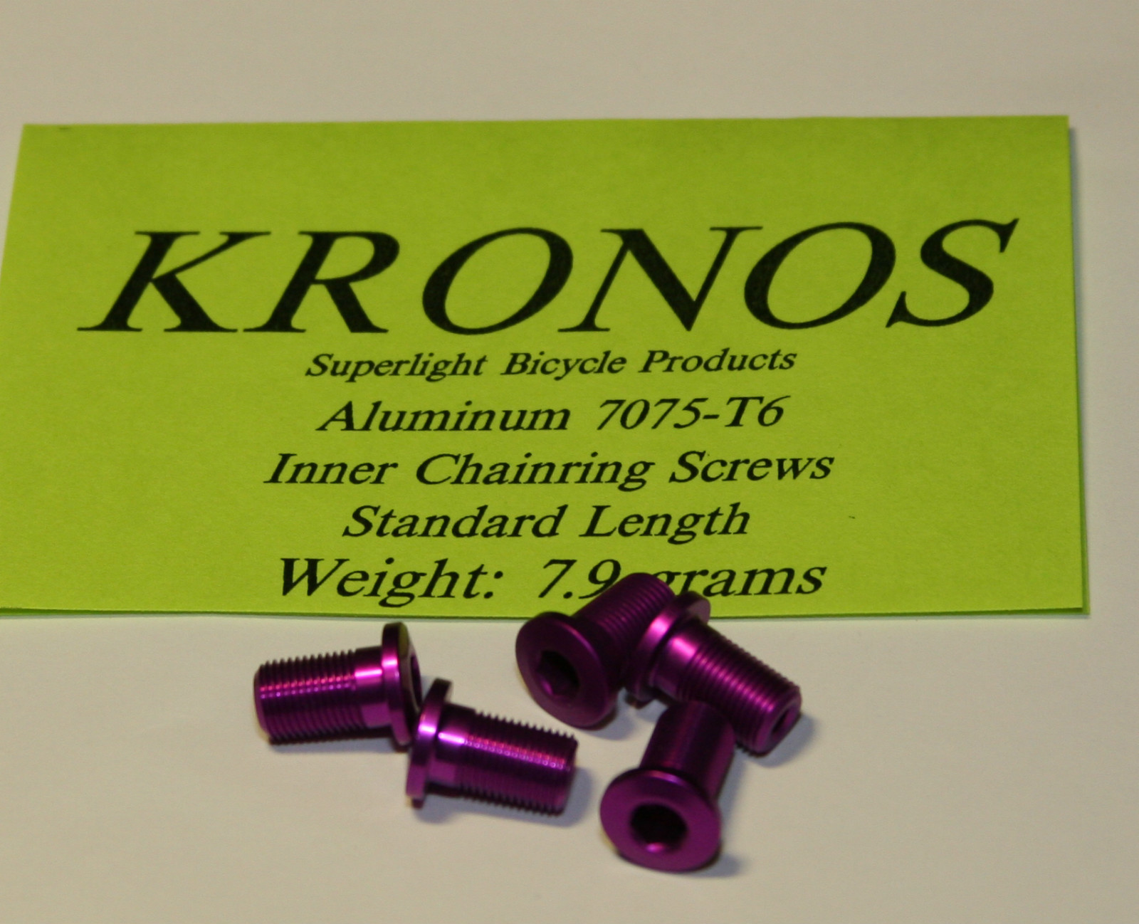 Kronos Aluminum Alloy Inner Chainring Bolts Purple (13.5 mm long) – 5 pcs.
