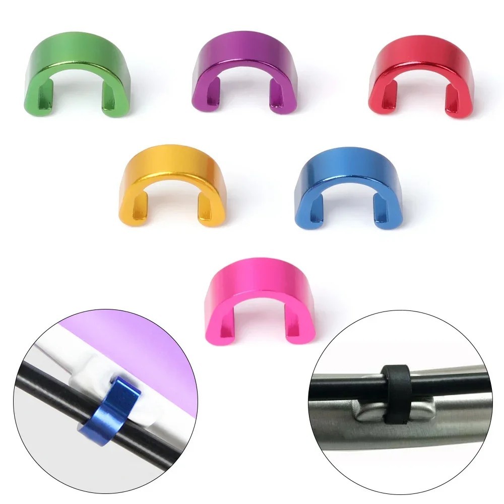 5pcs Bike Cable Clips C Shape Aluminum Alloy Brake Derailleur Line Buckle MTB
