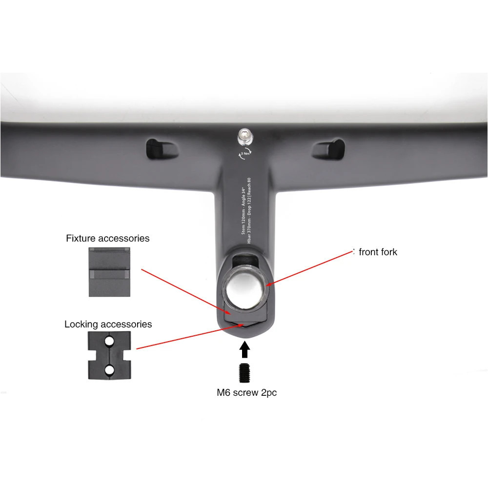 Carbon Fiber Integrated Handlebar for Road Bike 370-430mm with Computer Bracket