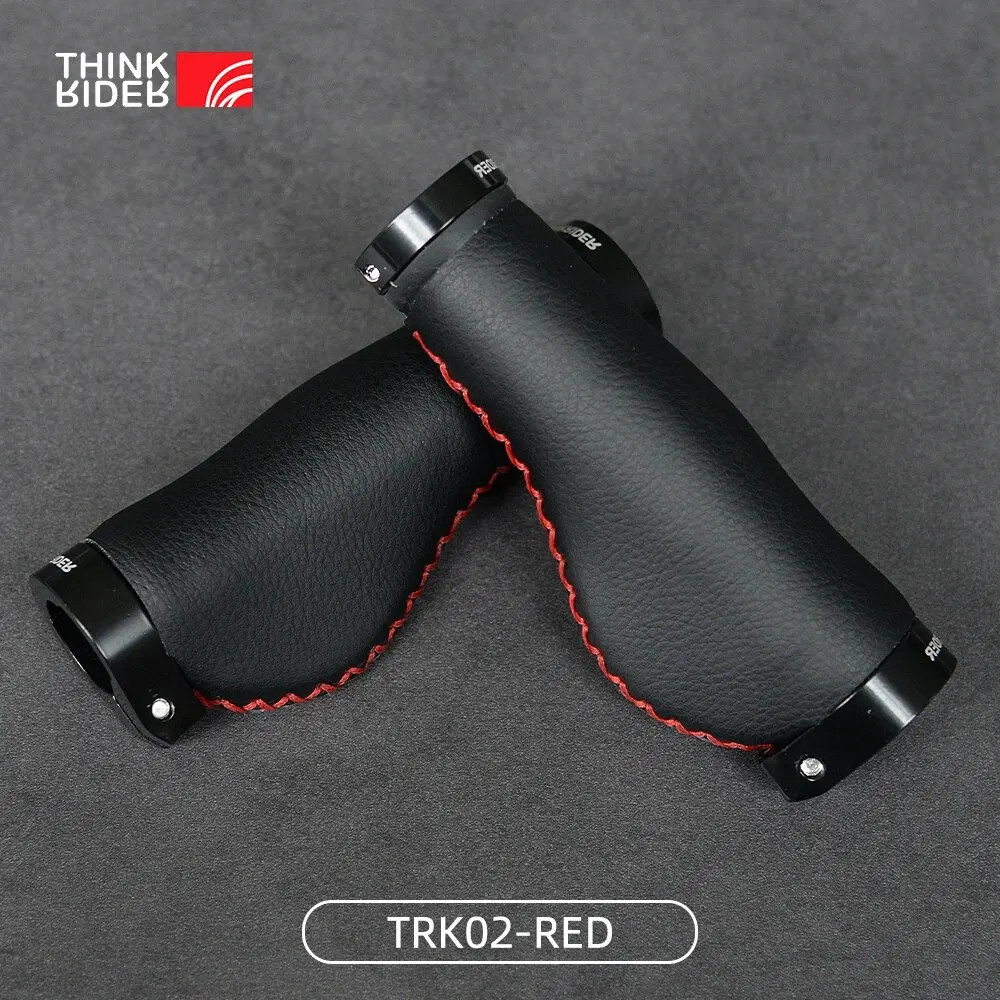 Thinkrider Fiber Leather Bike Grips Non Slip Lock On MTB City Scooter Handle