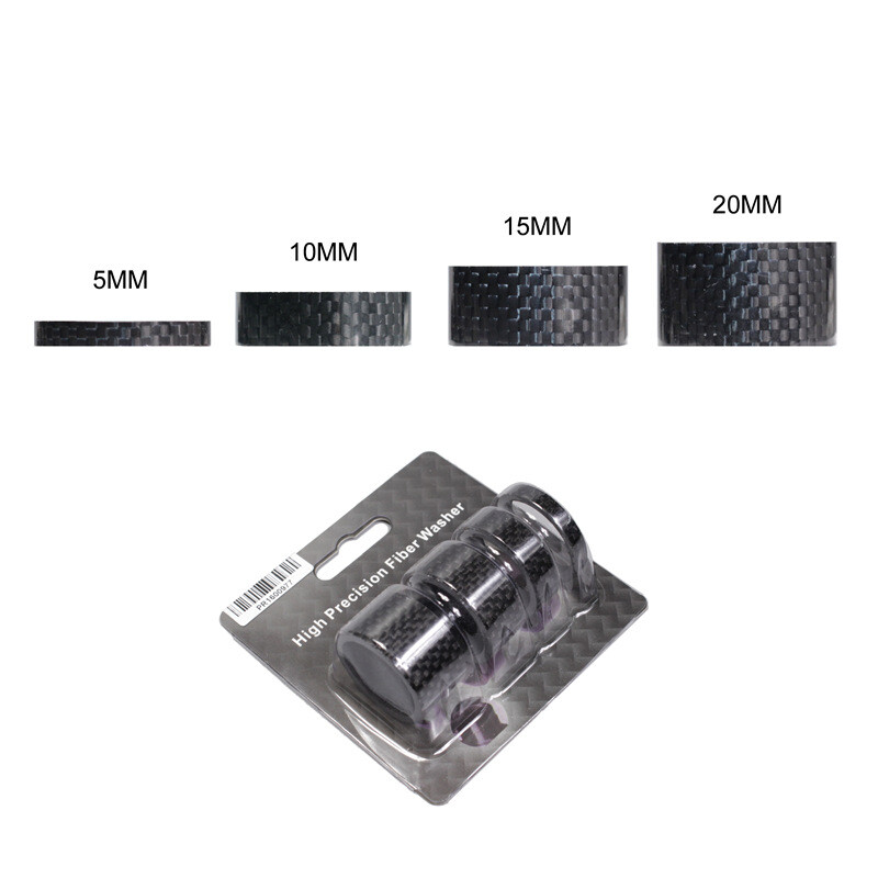 4 Pcs Carbon Fiber Bike Stem Headset Spacers Bicycle Fork Washers Gaskets 1-1/8″