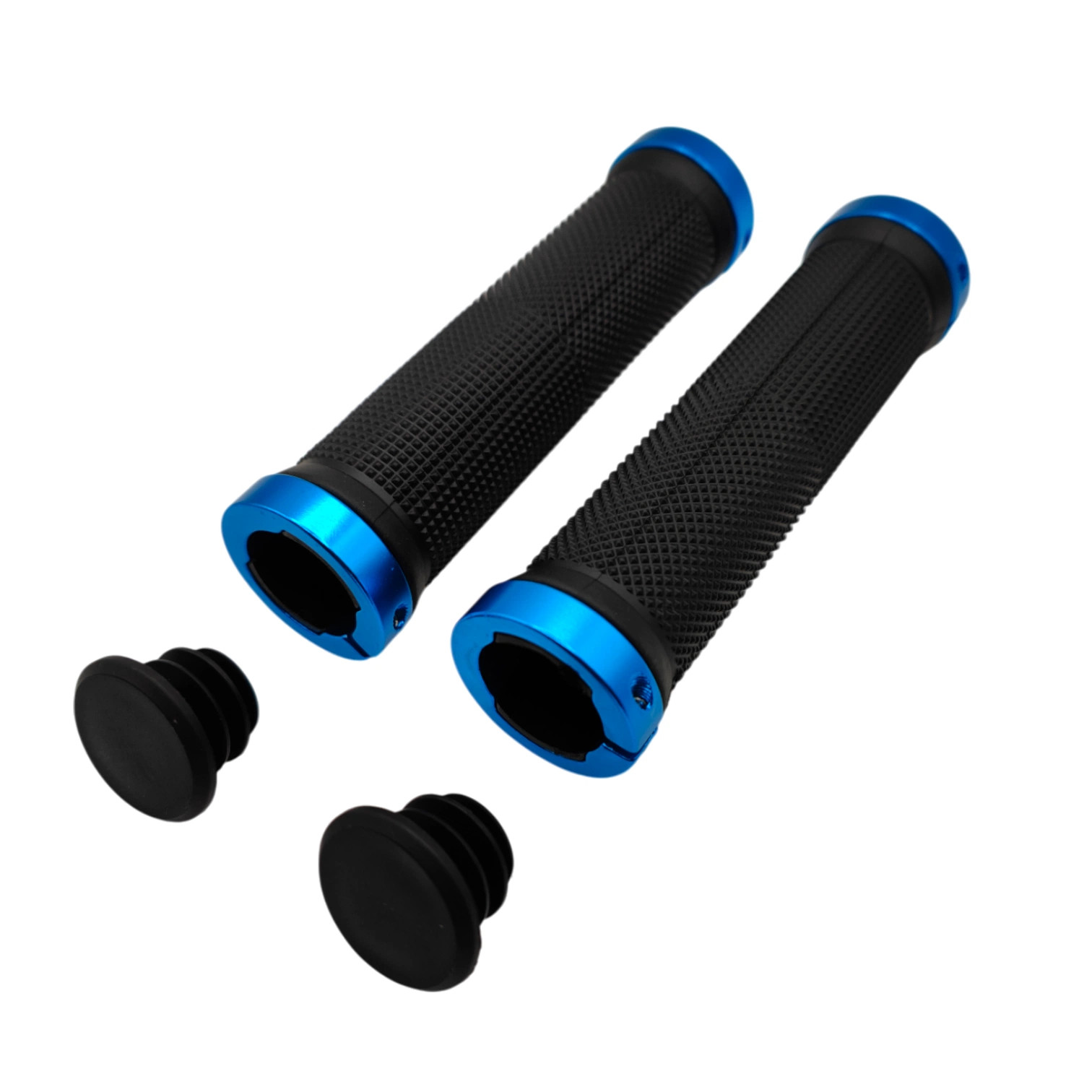 Handlebar Grips Straight Rubber Grips Blue For E-Bike City Bike MTB