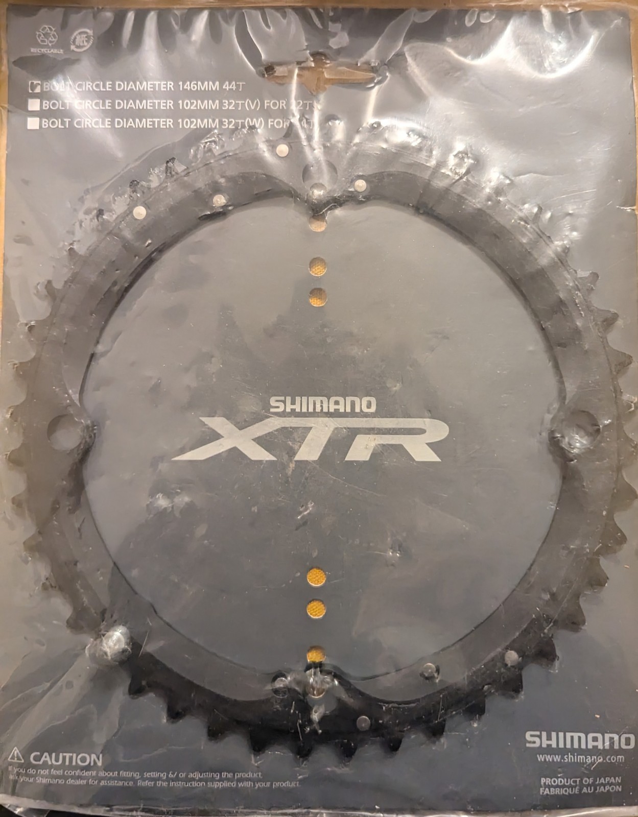 SHIMANO XTR 960 CHAINRING 146 MM 44T NIB