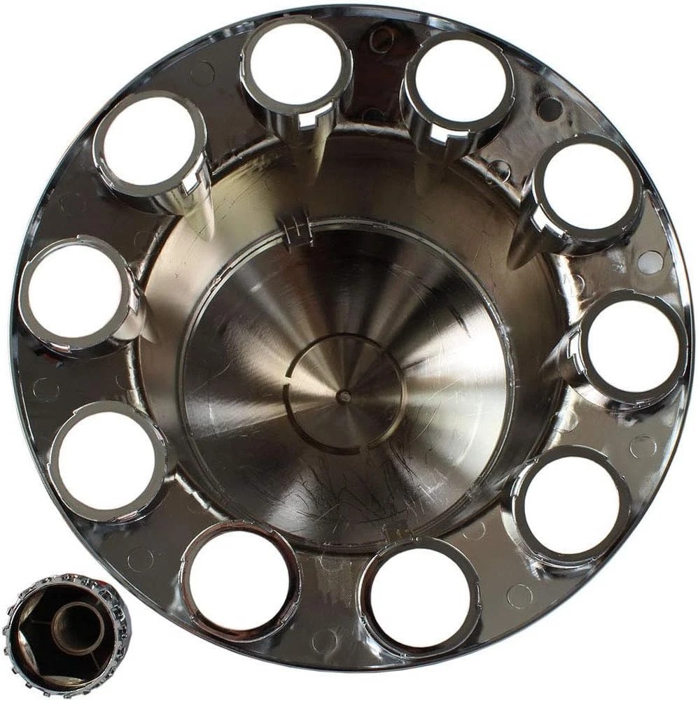 Chrome ABS Complete Axle Cover Set with Standard Hub Caps and 33mm Screw-On L…